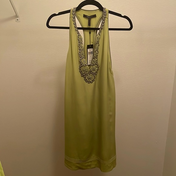 BCBGMAXAZRIA Green Silk Dress Size Medium NWT $318 - Picture 1 of 4